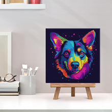 Charger l'image dans la galerie, Mini Peinture par Numéros 20x20cm avec cadre Chien Abstrait Pop Art Néon