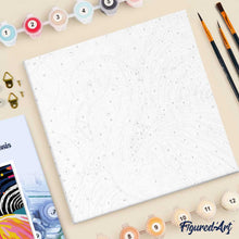 Charger l'image dans la galerie, Mini Peinture par Numéros 20x20cm avec cadre Flamant Rose Abstrait Pop Art