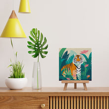 Charger l'image dans la galerie, Mini Peinture par Numéros 20x20cm avec cadre Tigre du Bengale Tropical