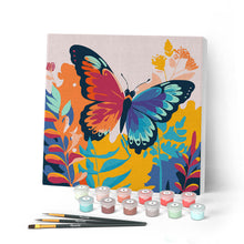 Charger l'image dans la galerie, Mini Peinture par Numéros 20x20cm avec cadre Papillon Tropical