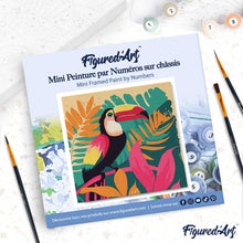 Charger l'image dans la galerie, Mini Peinture par Numéros 20x20cm avec cadre Toucan Tropical