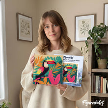 Charger l'image dans la galerie, Mini Peinture par Numéros 20x20cm avec cadre Toucan Tropical
