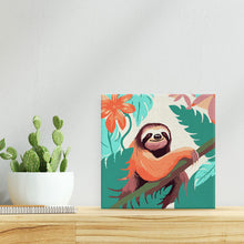 Charger l'image dans la galerie, Mini Peinture par Numéros 20x20cm avec cadre Paresseux Tropical