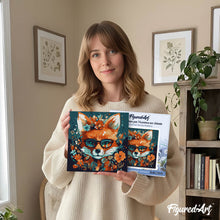 Charger l'image dans la galerie, Mini Peinture par Numéros 20x20cm avec cadre Renard Fantaisie et Fleurs