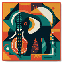 Charger l'image dans la galerie, Mini Peinture par Numéros 20x20cm avec cadre Éléphant Art Déco