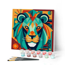Charger l'image dans la galerie, Mini Peinture par Numéros 20x20cm avec cadre Lion Art Déco
