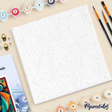 Charger l'image dans la galerie, Mini Peinture par Numéros 20x20cm avec cadre Lion Art Déco
