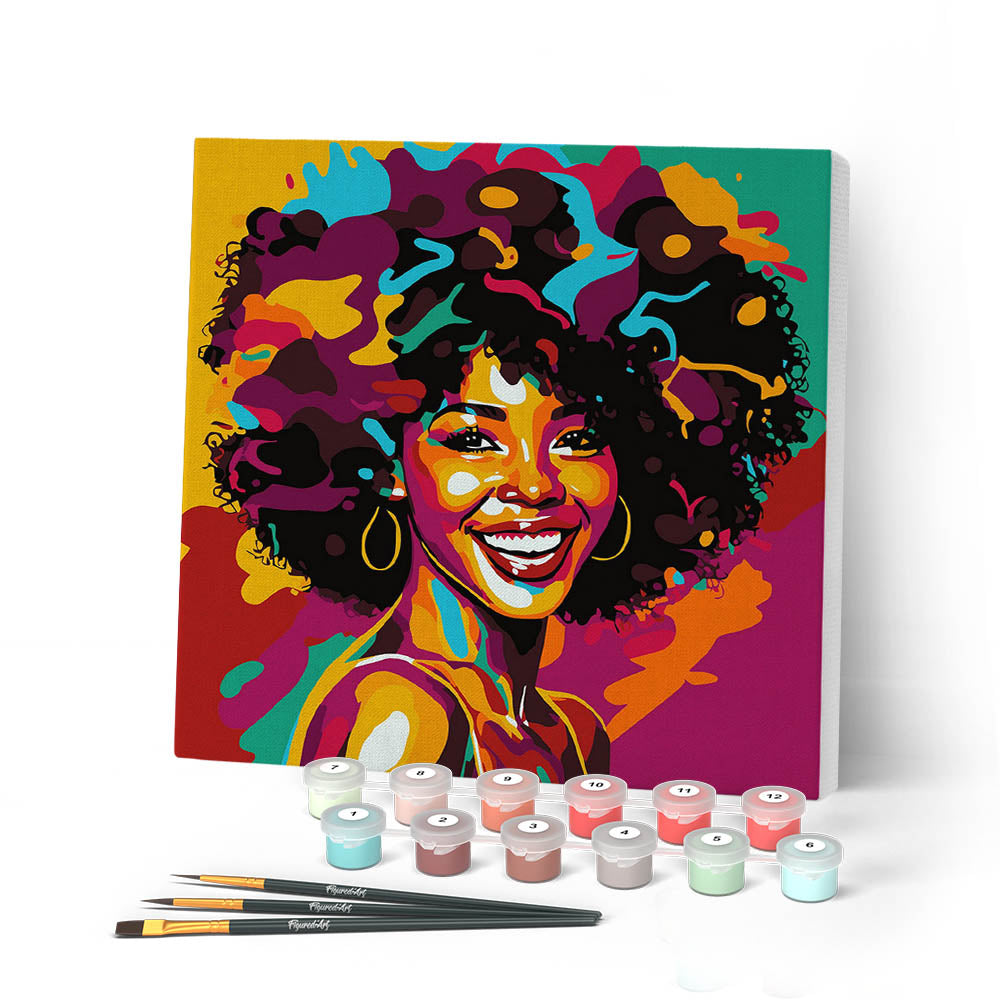 Bougimal – Peinture Par Numéro Adulte – Iris 40x50 Cm – Toile Avec Cadre – 3 Pinceaux – Cadeau Créatif