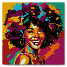 Charger l'image dans la galerie, Mini Peinture par Numéros 20x20cm avec cadre Femme Afro Pop Art
