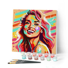 Charger l'image dans la galerie, Mini Peinture par Numéros 20x20cm avec cadre Blonde Pop Art