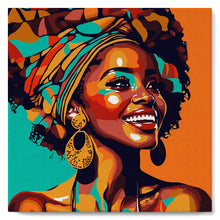 Charger l'image dans la galerie, Mini Peinture par Numéros 20x20cm avec cadre Reine Africaine Pop Art