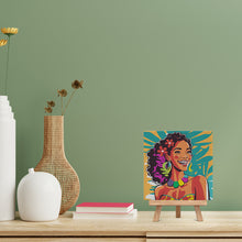 Charger l'image dans la galerie, Mini Peinture par Numéros 20x20cm avec cadre Femme des Îles Pop Art