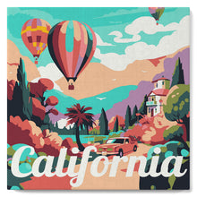 Charger l'image dans la galerie, Mini Peinture par Numéros 20x20cm avec cadre Montgolfière en Californie