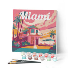 Charger l'image dans la galerie, Mini Peinture par Numéros 20x20cm avec cadre Miami