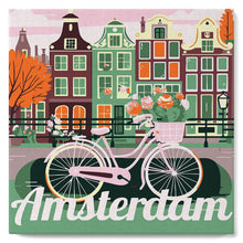 Charger l'image dans la galerie, Mini Peinture par Numéros 20x20cm avec cadre Vélo à Amsterdam