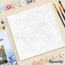 Charger l'image dans la galerie, Mini Peinture par Numéros 20x20cm avec cadre Vélo à Amsterdam