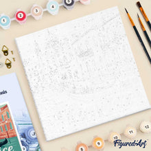 Charger l'image dans la galerie, Mini Peinture par Numéros 20x20cm avec cadre Gondoles à Venise