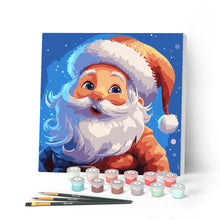 Charger l'image dans la galerie, Mini Peinture par Numéros 20x20cm avec cadre Père Noël Souriant