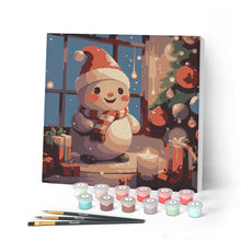 Charger l'image dans la galerie, Mini Peinture par Numéros 20x20cm avec cadre Joyeux Bonhomme de Neige dans la Chambre