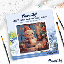 Charger l'image dans la galerie, Mini Peinture par Numéros 20x20cm avec cadre Joyeux Bonhomme de Neige dans la Chambre