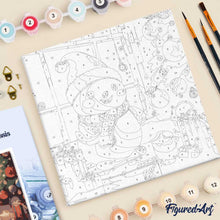 Charger l'image dans la galerie, Mini Peinture par Numéros 20x20cm avec cadre Joyeux Bonhomme de Neige dans la Chambre