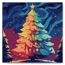 Charger l'image dans la galerie, Mini Peinture par Numéros 20x20cm avec cadre Sapin de Noël Coloré