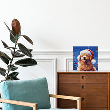 Charger l'image dans la galerie, Mini Peinture par Numéros 20x20cm avec cadre Chien Mignon à Noël