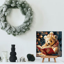 Charger l'image dans la galerie, Mini Peinture par Numéros 20x20cm avec cadre Ours Mignon en train de Lire