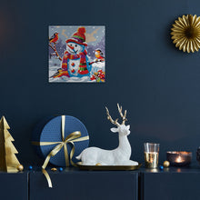 Charger l'image dans la galerie, Mini Peinture par Numéros 20x20cm avec cadre Bonhomme de Neige et les Oiseaux