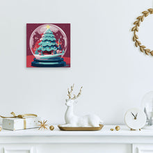 Charger l'image dans la galerie, Mini Peinture par Numéros 20x20cm avec cadre Boule à Neige et Sapin de Noël