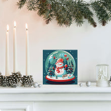 Charger l'image dans la galerie, Mini Peinture par Numéros 20x20cm avec cadre Bonhomme de Neige dans sa Boule