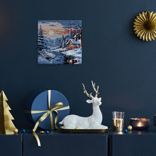 Charger l'image dans la galerie, Mini Peinture par Numéros 20x20cm avec cadre Jolie Chaumière sous la Neige