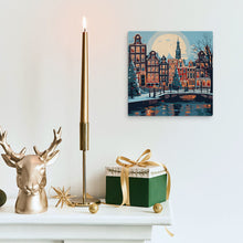 Charger l'image dans la galerie, Mini Peinture par Numéros 20x20cm avec cadre Noël à Amsterdam