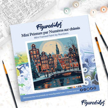 Charger l'image dans la galerie, Mini Peinture par Numéros 20x20cm avec cadre Noël à Amsterdam