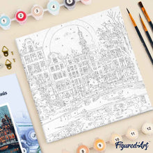 Charger l'image dans la galerie, Mini Peinture par Numéros 20x20cm avec cadre Noël à Amsterdam