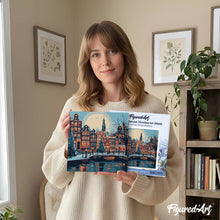 Charger l'image dans la galerie, Mini Peinture par Numéros 20x20cm avec cadre Noël à Amsterdam