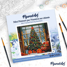 Charger l'image dans la galerie, Mini Peinture par Numéros 20x20cm avec cadre Sapin de Noël dans le Salon