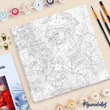 Charger l'image dans la galerie, Mini Peinture par Numéros 20x20cm avec cadre Père Noël et son Chien