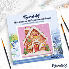 Charger l'image dans la galerie, Mini Peinture par Numéros 20x20cm avec cadre Maison en Pain d'Épice