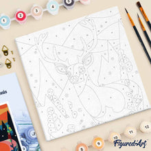 Charger l'image dans la galerie, Mini Peinture par Numéros 20x20cm avec cadre Renne Abstrait