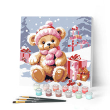 Charger l'image dans la galerie, Mini Peinture par Numéros 20x20cm avec cadre Ours en Peluche et Cadeaux
