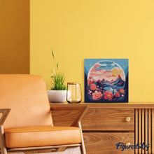 Charger l'image dans la galerie, Mini Peinture par Numéros 20x20cm avec cadre Montagnes et boule de verre