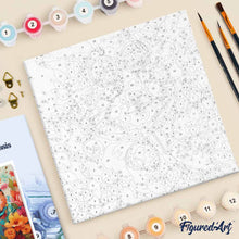 Charger l'image dans la galerie, Mini Peinture par Numéros 20x20cm avec cadre Hamster fantaisie et fleurs