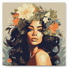 Charger l'image dans la galerie, Mini Peinture par Numéros 20x20cm avec cadre Reine de beauté florale