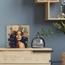 Charger l'image dans la galerie, Mini Peinture par Numéros 20x20cm avec cadre Reine de beauté florale
