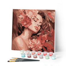 Charger l'image dans la galerie, Mini Peinture par Numéros 20x20cm avec cadre La Belle endormie aux camélias