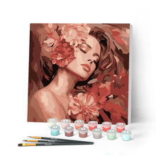 Charger l'image dans la galerie, Mini Peinture par Numéros 20x20cm avec cadre La Belle endormie aux camélias