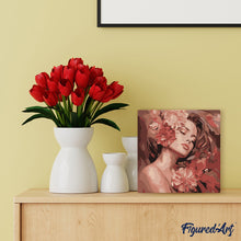 Charger l'image dans la galerie, Mini Peinture par Numéros 20x20cm avec cadre La Belle endormie aux camélias