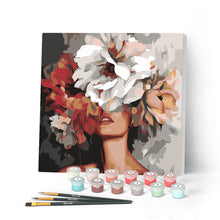 Charger l'image dans la galerie, Mini Peinture par Numéros 20x20cm avec cadre Beauté derrière les fleurs