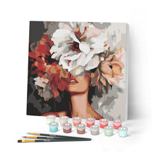 Charger l'image dans la galerie, Mini Peinture par Numéros 20x20cm avec cadre Beauté derrière les fleurs